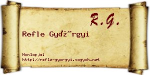Refle Györgyi névjegykártya